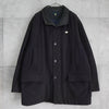 Lacoste cashmere wool metal logo badge padded jacket mid-length coat charcoal grey