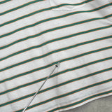 ロエベ ヴィンテージ アナグラム 刺繍 ボーダー柄 半袖ポロシャツ ホワイト × グリーン - NEWSED