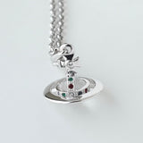 ヴィヴィアン ウエストウッド ミニオーブ ラインストーン ネックレス シルバー - NEWSED