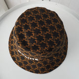 セリーヌ ロゴ トリオンフ モノグラム バケットハット ブラウン - NEWSED