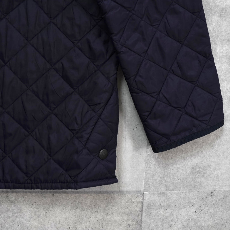 バブアー コーデュロイ襟 ロゴ キルティングジャケット ブラック - NEWSED