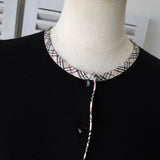 バーバリー ブルーレーベル ホースロゴ 刺繍 ノバチェック 七分袖 カーディガン ブラック レディース - NEWSED