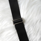 プラダ テスートナイロン / サフィアーノレザー 三角プレート ショルダーバッグ ブラック - NEWSED