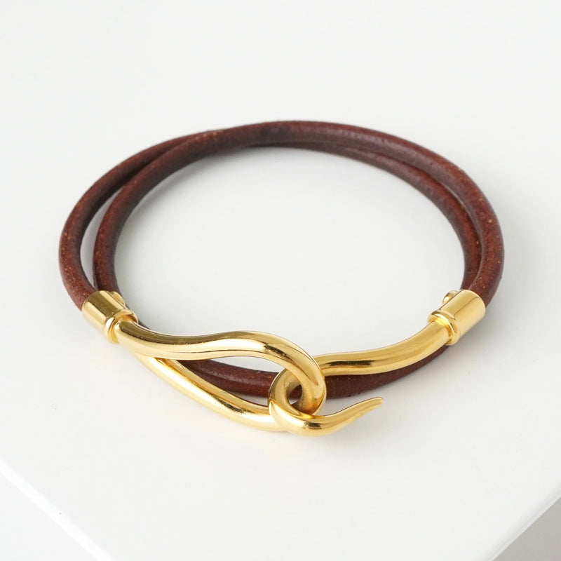 エルメス レザー ジャンボ チョーカー ブレスレットブラウン 箱付き - NEWSED