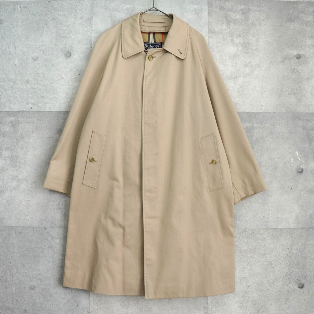 バーバリー ヴィンテージ ノバチェック裏地 ステンカラコート ベージュ
