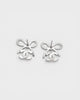 シャネル ココマーク リボン ラインストーン ピアス シルバー レディース