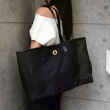 セリーヌ ヴィンテージ サークルロゴ ナイロン メッシュ トートバッグ ブラック - NEWSED