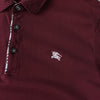 バーバリー ブラック レーベル ノバチェック柄 ホースロゴ 刺繍 半袖ポロシャツ ボルドー