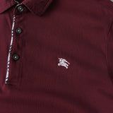 バーバリー ブラック レーベル ノバチェック柄 ホースロゴ 刺繍 半袖ポロシャツ ボルドー - NEWSED