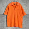 ナイキ ゴルフ スウッシュロゴ ハーフジップ 半袖ポロシャツ オレンジ