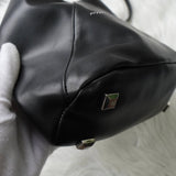 メゾンマルジェラ エムエムシックス レザー ジャパニーズバッグ ハンドバッグ ショルダーバッグ ブラック - NEWSED