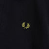 Fred Perry 徽标刺绣条纹短袖黑色 Polo 衫