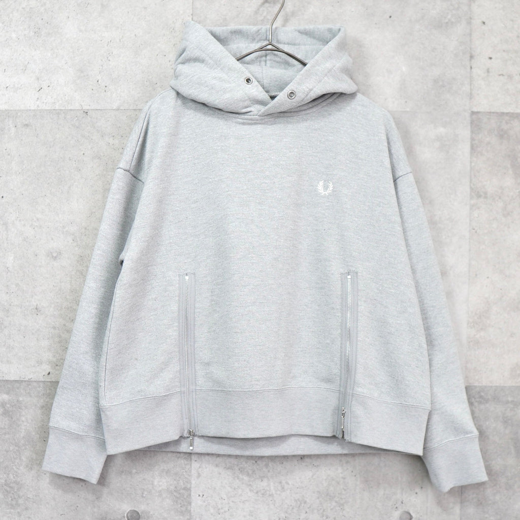 灰色 Fred Perry 徽标拉链连帽衫