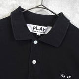 プレイ コムデギャルソン ハート ロゴ 半袖ポロシャツ ブラック - NEWSED