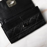 クリスチャン ディオール カナージュ ターンロック ナイロン / レザー 長財布 ブラック レディース - NEWSED