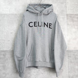セリーヌ クラシックロゴ フーディー パーカー グレー - NEWSED