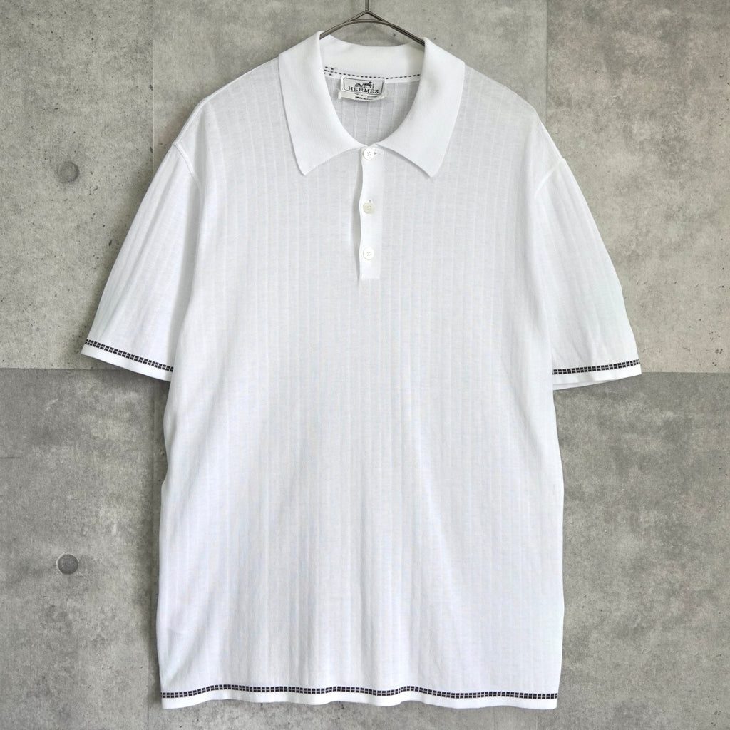 Hermes 白色短袖 Polo 衫