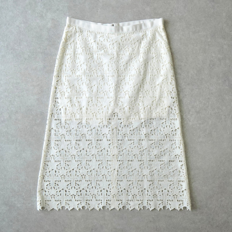 サカイ スター 星型 レース 台形 スカート ホワイト - NEWSED