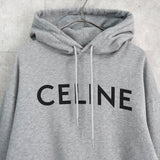 セリーヌ クラシックロゴ フーディー パーカー グレー - NEWSED