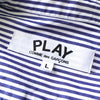 Play Comme des Garçons 蓝色心形标志条纹长袖衬衫