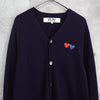 Play Comme des Garcons 爱心徽标开衫 海军蓝