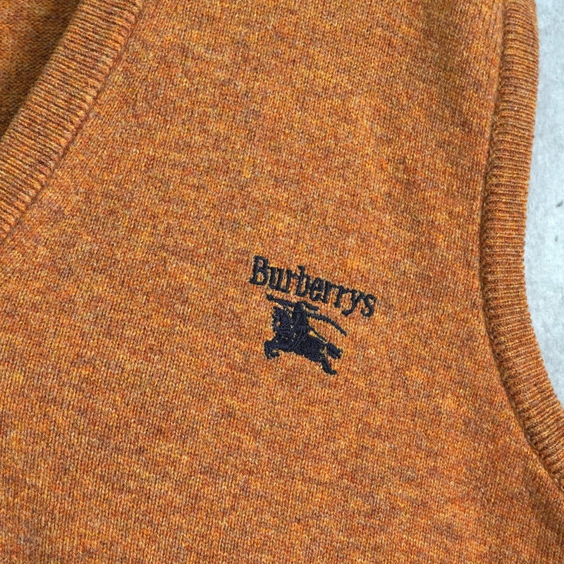 バーバリー ヴィンテージ ホースロゴ ウール ニット ベスト キャメル - NEWSED