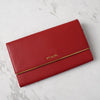 プラダ サフィアーノ レザー 二つ折り財布 長財布 レッド ゴールド