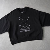 メゾンマルジェラ ロゴ 刺繍 ショート丈 スウェット ブラック レディース - NEWSED