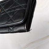 クリスチャン ディオール カナージュ ターンロック ナイロン / レザー 長財布 ブラック レディース - NEWSED