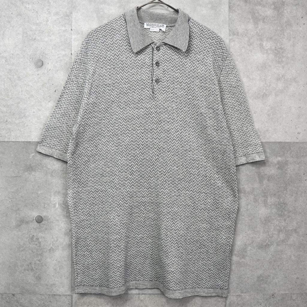 Givenchy 复古人字纹 Polo 衫（灰色）