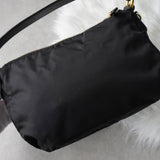 プラダ ナイロン / レザー リボン ハンドバッグ ブラック - NEWSED