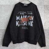 メゾンキツネ フォックス プリント スウェット ダークグレー - NEWSED