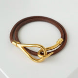 エルメス レザー ジャンボ チョーカー ブレスレット ブラウン - NEWSED