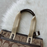 コーチ シグネチャー キャンバス トートバッグ ハンドバッグ ベージュ - NEWSED