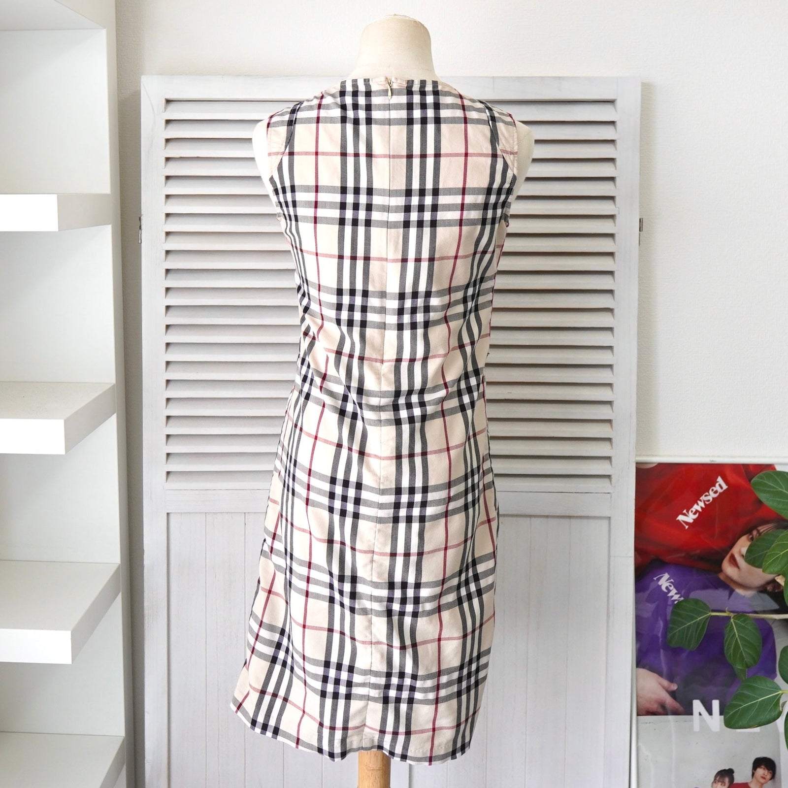 バーバリー ノバチェック ノースリーブ ワンピース ベージュ