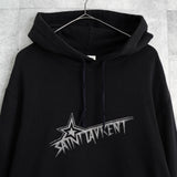 サンローラン パリ スター ロゴ パーカー ブラック - NEWSED