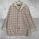 バーバリー ヴィンテージ ロゴ ノバチェック パジャマシャツ カーキ / ベージュ - NEWSED