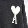 アミパリ アミ パリス  ハートロゴ アルパカ ニット ダークグレー