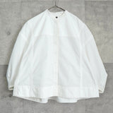 ジルサンダー マオカラー ショート丈 フレア袖 長袖シャツ ブラウス ホワイト レディース - NEWSED