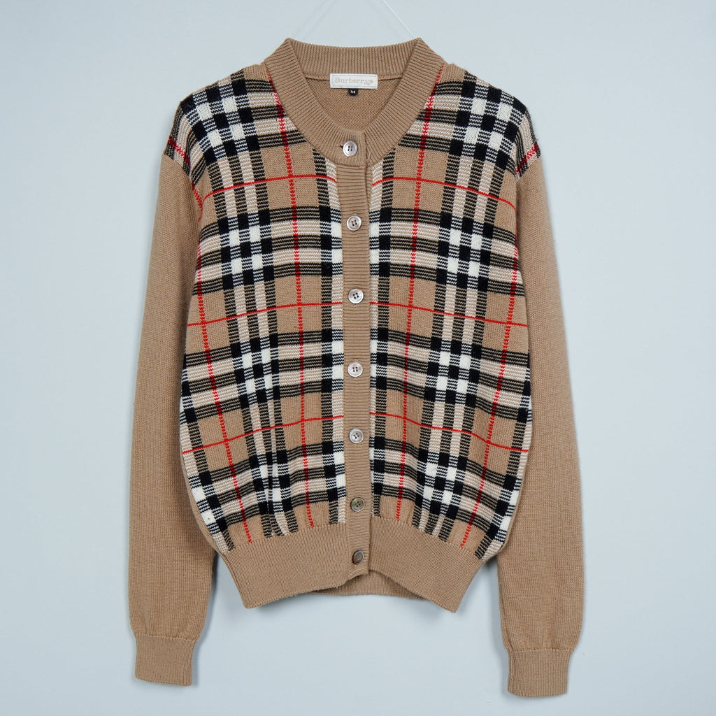 バーバリー ノバチェック カーディガン ベージュ