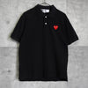 プレイ コムデギャルソン ハート ロゴ 半袖ポロシャツ ブラック