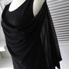 Issey Miyake 女士黑色多层薄纱无袖连衣裙