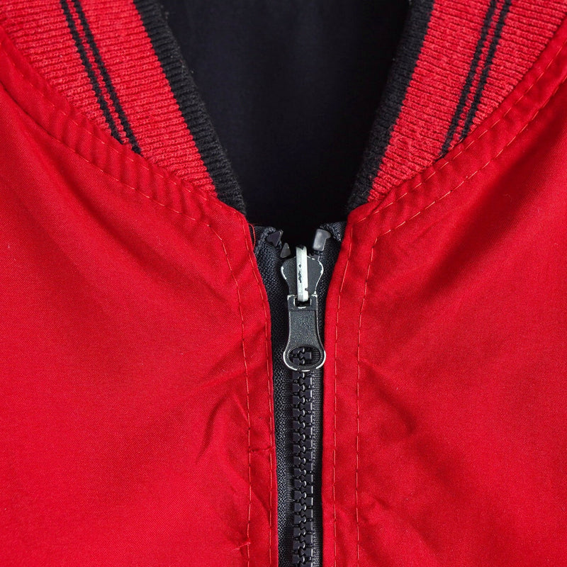 ラコステ ヴィンテージ リバーシブル スタジャン ブルゾン ロゴパッチ ダークネイビー/レッド - NEWSED