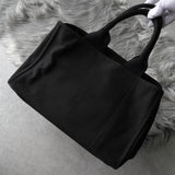 プラダ カナパ キャンバス トートバッグ ブラック - NEWSED