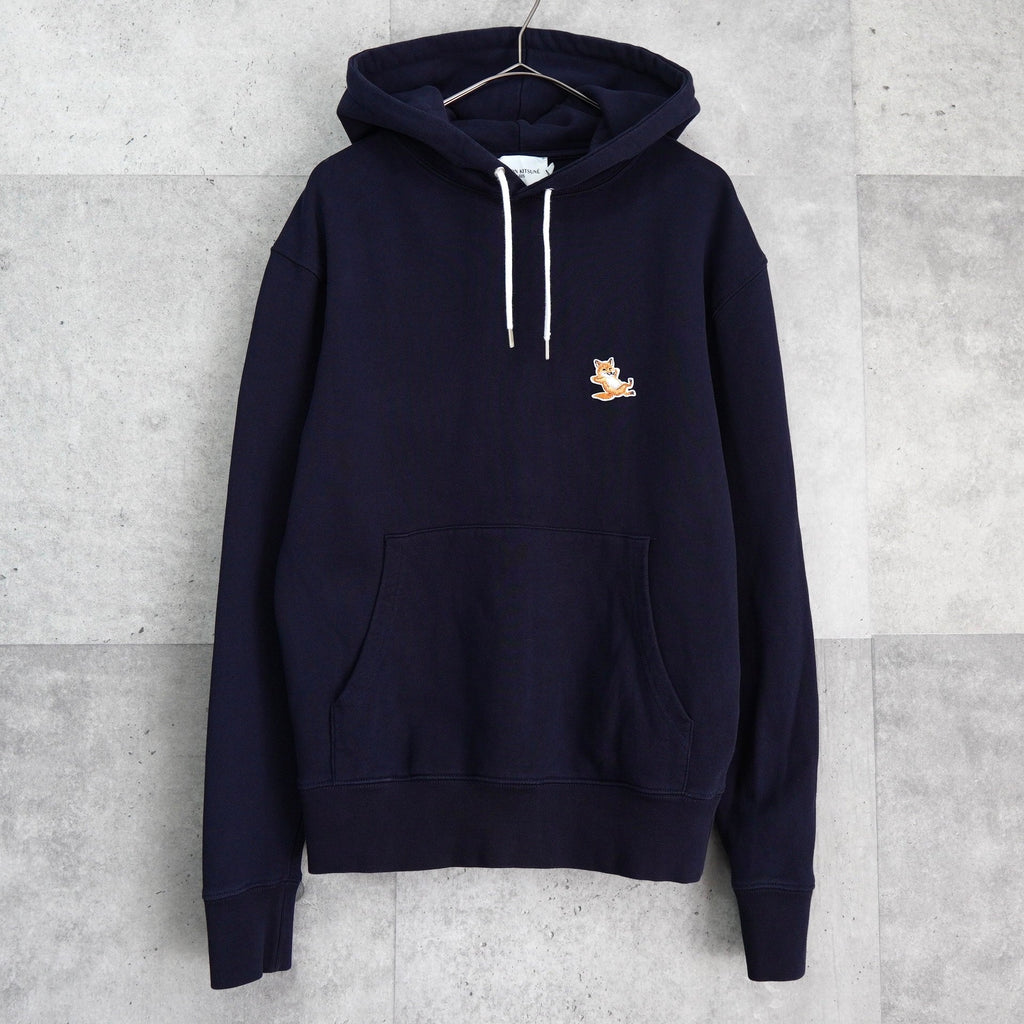 Maison Kitsune 狐狸贴片连帽衫 海军蓝