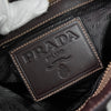 Prada 提花帆布/皮革单肩包 棕色
