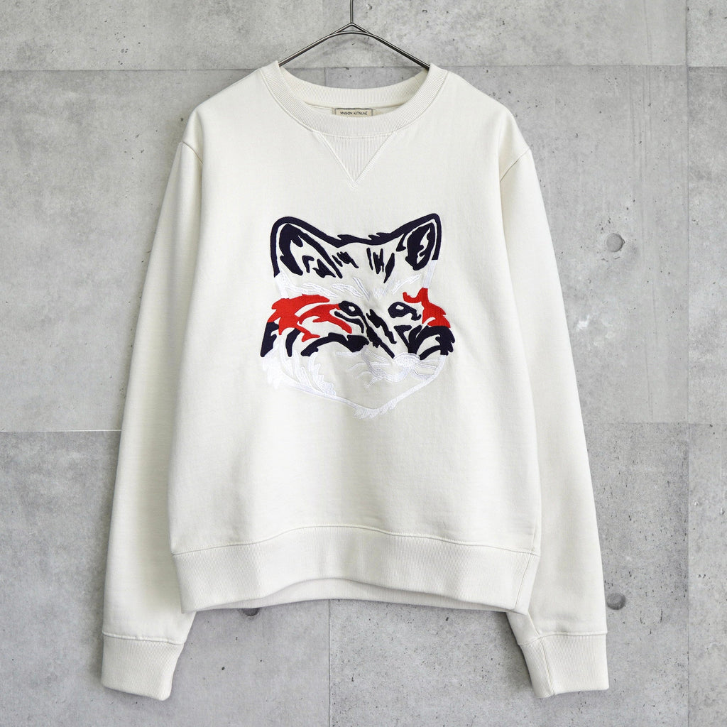 メゾン キツネ フォックスヘッド 刺繍 スウェット アイボリー