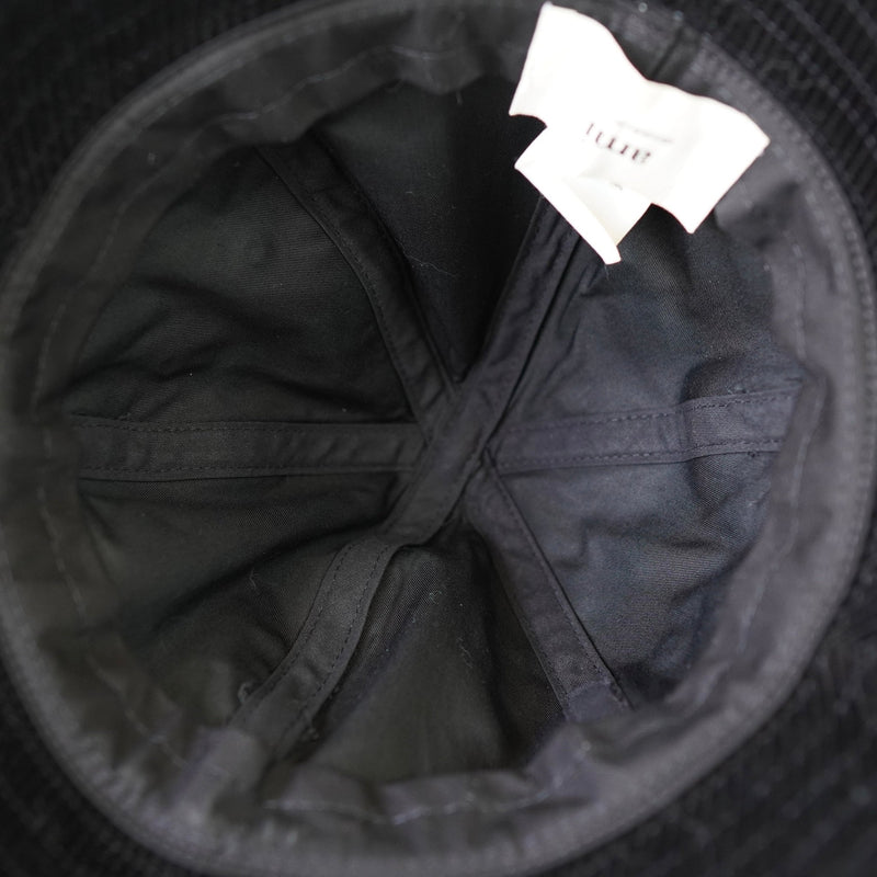 アミパリ アミ パリス ハートロゴ コーデュロイ バケットハット 帽子 ブラック - NEWSED