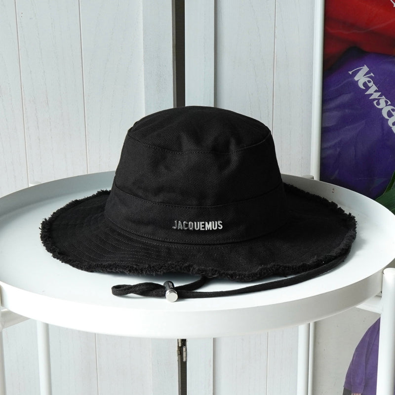 ジャックムス ロゴ フリンジ バケットハット 帽子 ブラック - NEWSED