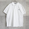 Fred Perry 徽标刺绣白色短袖 Polo 衫